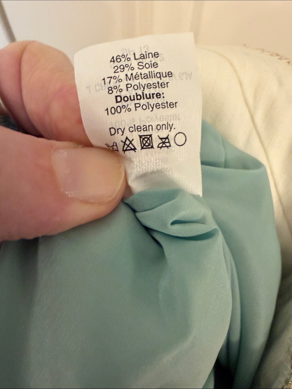 J Crew Collection lined 12 Aqua and Gold Brocade Dress Pants cropped - Picture 8 of 8